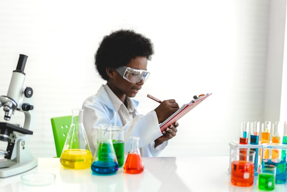 African,American,Cute,Little,Boy,Student,Child,Learning,Research,And