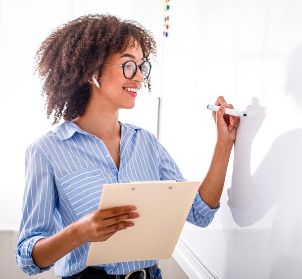 Modern,Online,Education,At,Home.,Smiling,African,American,Teacher,In